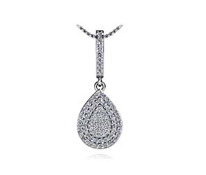 Pave Pear Diamond Pendant