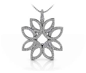 Exotic Flower Diamond Pendant