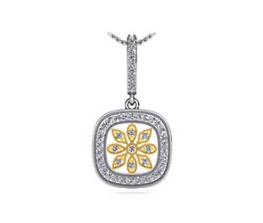 Floral Miligrain Diamond Pendant