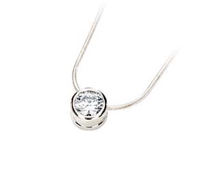 Diamond Solitaire Bezel Pendant