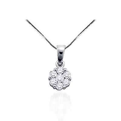 Diamond Flower Pendant 1/4 Carat Total Weight