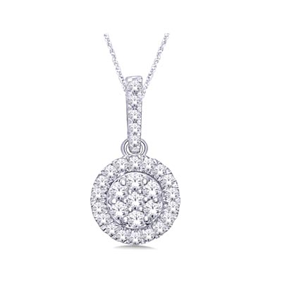 Diamond Flower Pendant 1/4 Carat Total Weight