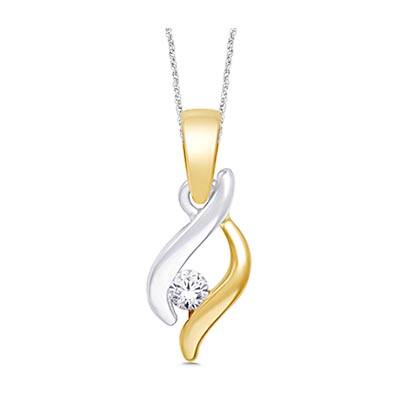 Two Tone Diamond Fashion Pendant 1/10 Carat Total Weight