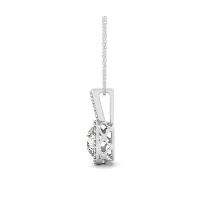 Diamond Ring Accented Halo Pendant 3/8 Carat Total Weight