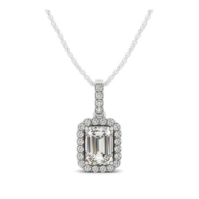 East West Emerald Cut 1.04 Ct White Moissanite Bezel Set Pendant 14k Solid  Gold | eBay