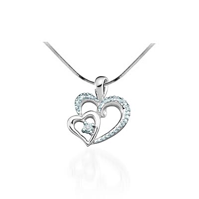 Two Hearts Ladies Diamond Pendant .03 Carat Total Weight 0.03 Carat Total Weight