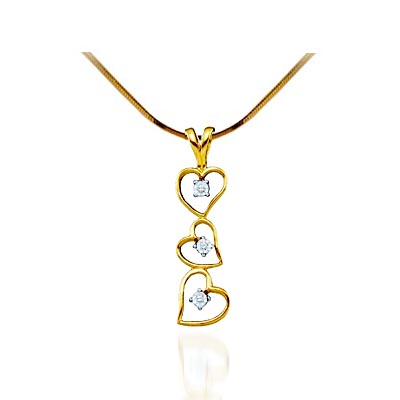 Diamond Ladies Heart Pendant .03 Carat Total Weight