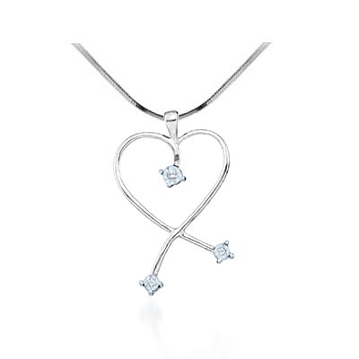 Ladies Diamond Heart Pendant .04 Carat Total Weight