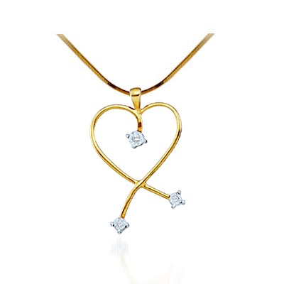 Ladies Diamond Heart Pendant .04 Carat Total Weight