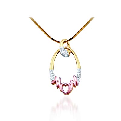 Diamond MOM Fashion Pendant .03 Carat Total Weight 0.03 Carat Total Weight