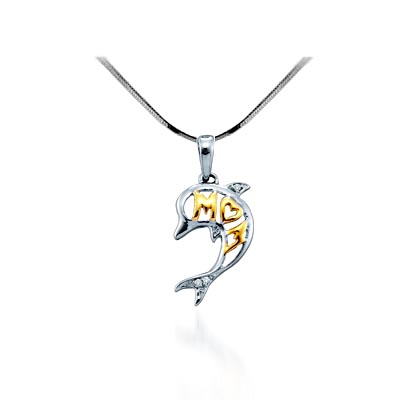 Diamond Dolphin Pendant .02 Carat Total Weight 0.02 Carat Total Weight