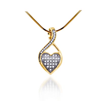 Diamond Heart Pendant 1/10 Carat Total Weight 0.11 Carat Total Weight