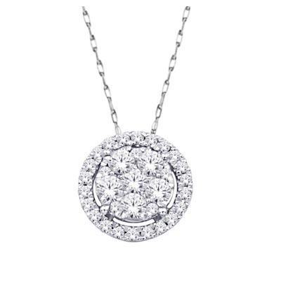 Diamond Flower Pendant 1/4 Carat Total Weight