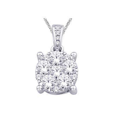 Diamond Flower Pendant 1/4 Carat Total Weight