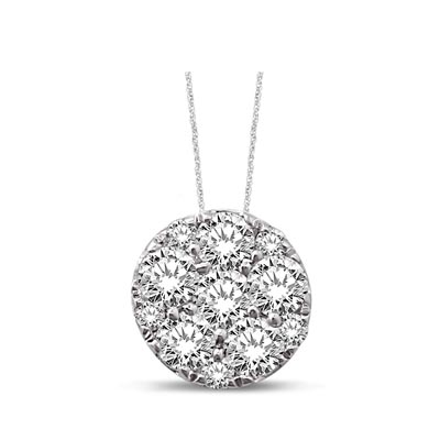 Diamond Flower Pendant 3/4 Carat Total Weight