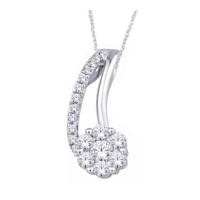 Diamond Flower Fashion Pendant .15 Carat Total Weight