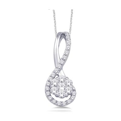 Diamond Flower Pendant 1/5 Carat Total Weight