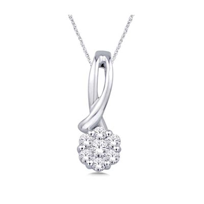 Diamond Flower Pendant .15 Carat Total Weight