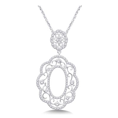 Diamond Dangle Pendant 1.12 Carat Total Weight