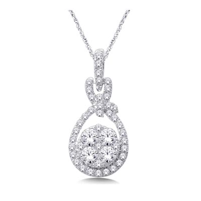 Diamond Flower Pendant 1/2 Carat Total Weight