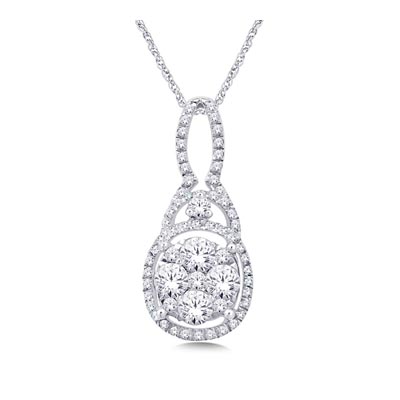 Diamond Flower Pendant 5/8 Carat Total Weight