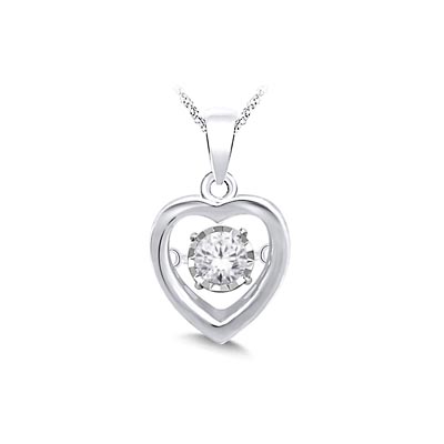 Moving Diamond Heart Pendant 1/5 Carat Total Weight