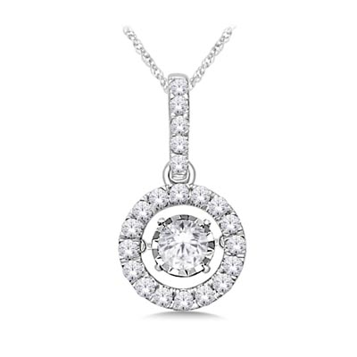 Moving Diamond Solitaire Pendant .90 Carat Total Weight