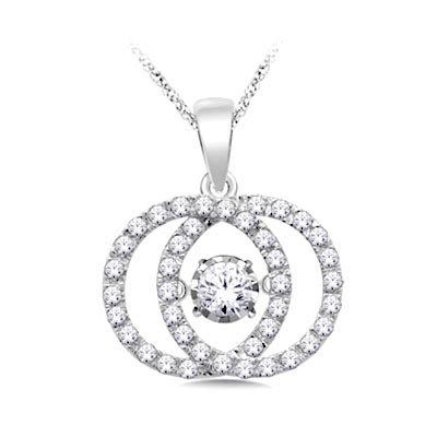 Interlocking Circles Moving Diamond Pendant 3/4 Carat Total Weight