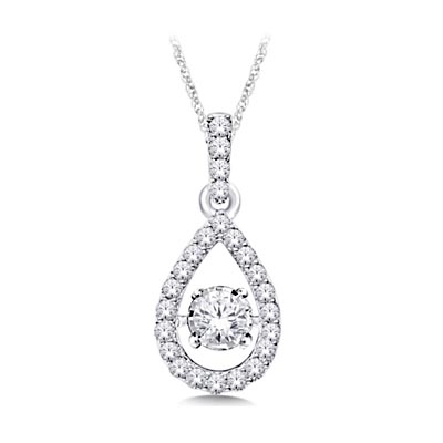 Moving Diamond Hanging Fashion Pendant 1/4 Carat Total Weight