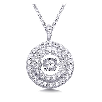 Moving Diamond Circle Pendant 0.82 Carat Total Weight