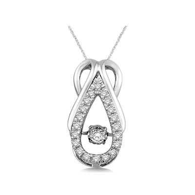 Hanging Moving Diamond Fashion Pendant 1/3 Carat Total Weight