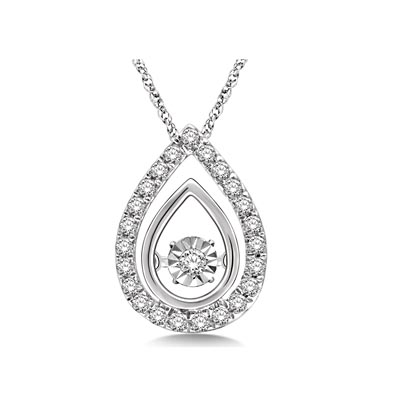 Moving Diamond Pear Shaped Fashion Pendant 3/8 Carat Total Weight