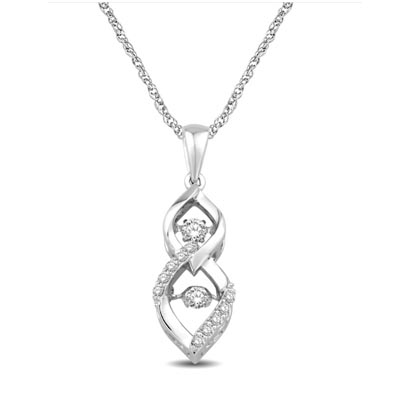 10K Gold Moving Diamond Fashion Pendant 3/8 Carat Total Weight