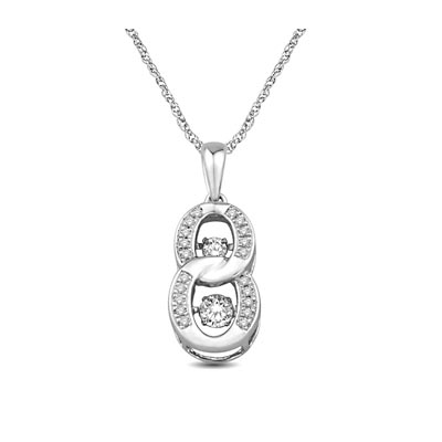Two Stone Moving Diamonds Pendant 1/3 Carat Total Weight