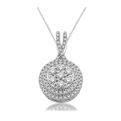 Diamond Flower Fashion Pendant 1/3 Carat Total Weight