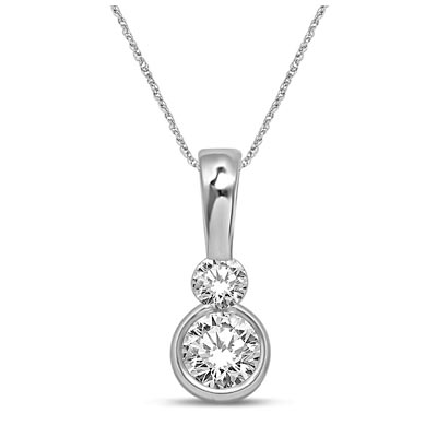 2 Stone Diamond Fashion Pendant 1/4 Carat Total Weight