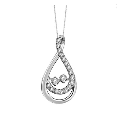 2 Stone Moving Diamond Fashion Pendant 1/2 Carat Total Weight