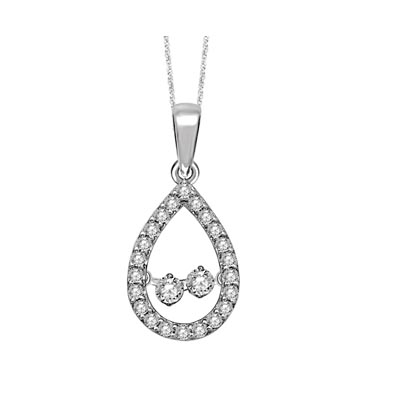 Two Stone Moving Diamond Pendant 1/2 Carat Total Weight