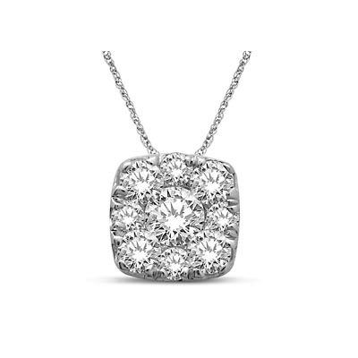 Diamond Flower Pendant 1.25 Carat Total Weight