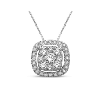 Diamond Fashion Flower Pendant 1.0 Carat Total Weight