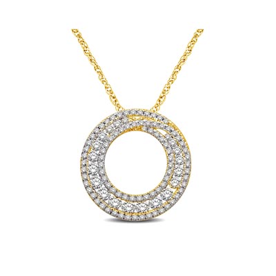 Diamond Circle Pendant 1.12 Carat Total Weight