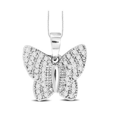 Diamond Fashion Butterfly Pendant 1/5 Carat Total Weight