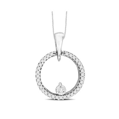 Diamond Circle Pendant 1/10 Carat Total Weight