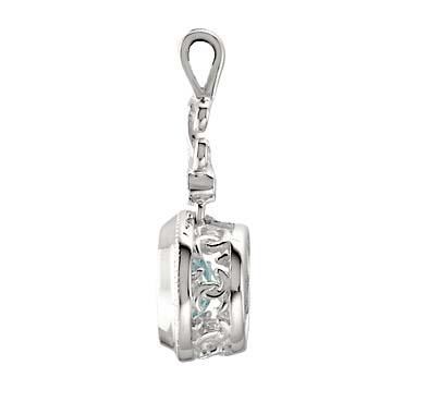 Aquamarine Diamond Pendant 1.0 Carat Total Weight