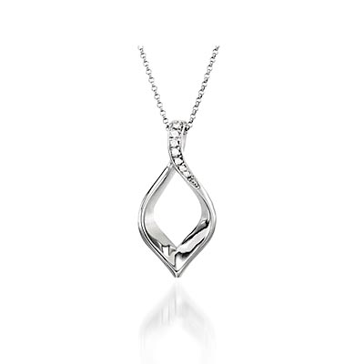 Diamond Ribbon Fashion Pendants 0.04 Carat Total Weight