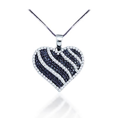 Ladies Diamond Heart Pendant 1.0 Carat Total Weight 1.00 Carat Total Weight