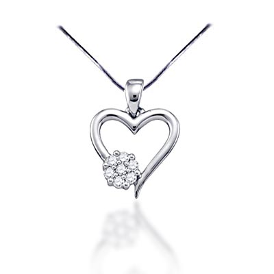 Diamond Heart Pendant 1/10 Carat Total Weight