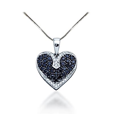 Black Diamond Heart Pendant 1/2 Carat Total Weight 1/2 Carat Total Weight