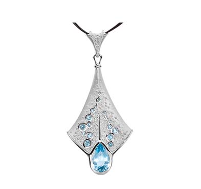 Platinum Aquamarine Pendant 3.81 Carat Total Weight