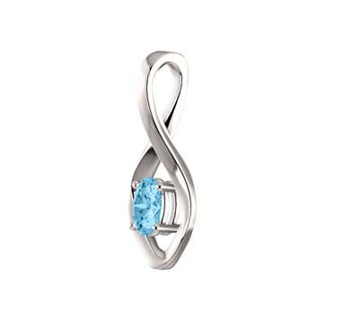 Aquamarine Oval Cut Pendant 1/2 Carat Total Weight